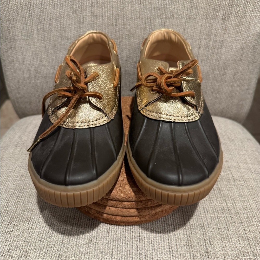 Michael Kors Gold and Black Women's Rain Shoes - Picture 2 of 3